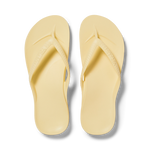 Arch support flip flops in lemon