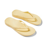 Arch support flip flops in lemon